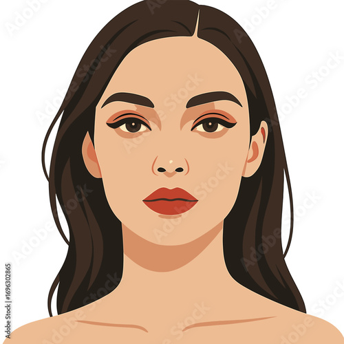 Portrait of a beautiful woman featuring nice makeup and pure, fresh skin
