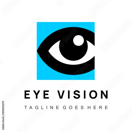 Minimal optometry logo with stylized eye symbol in clean vector design