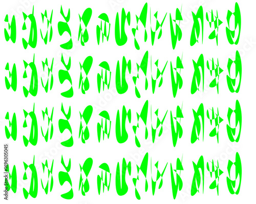 Vibrant neon green abstract shapes create a dynamic, modern pattern evoking innovation and digital energy, perfect for tech or branding backgrounds.