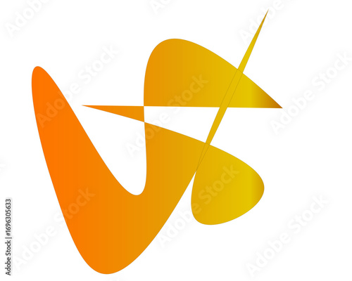 Dynamic abstract golden shape flowing with vibrant energy, perfect for modern branding and creative designs, adding a touch of innovation, originally a scalable vector graphic