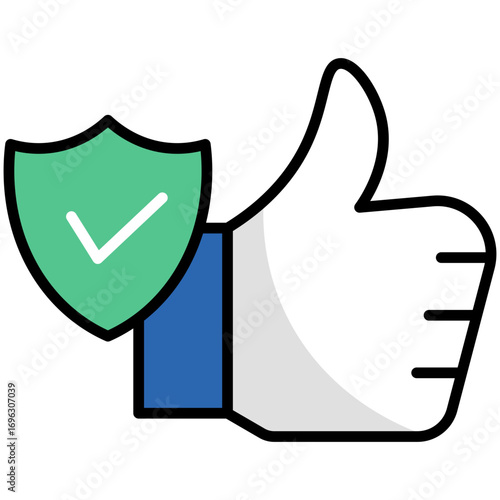 Thumbs up trust badge icon