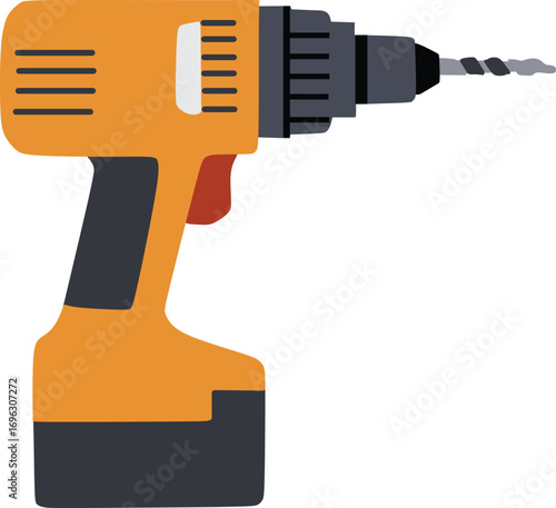Electric Drill Power Tool Illustration