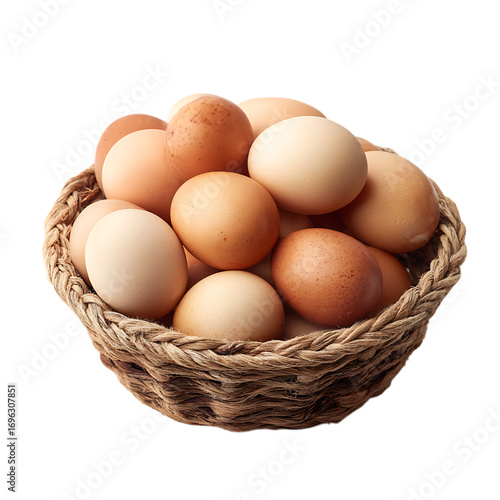 Wallpaper Mural Basket of fresh brown eggs, healthy food concept. Torontodigital.ca