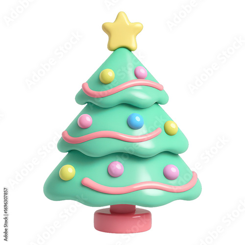 Wallpaper Mural PNG Playful pastel Christmas tree Torontodigital.ca