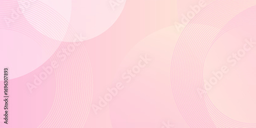Abstract pink yellow gradient background. Minimalist circle geomteric shapes. Colorful background. Vector illustration.