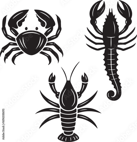 Crab, Scorpion, Crayfish Illustrations