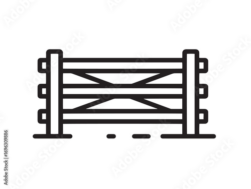 Clean Vector Farm Gate Symbol in Modern Style