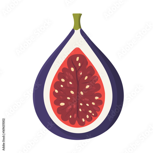 A modern element in vector and EPS format. icon clipart, Minimalistic 2D flat icon featuring a fig slices icon, clean vector design, simple illustration style, isolated on a white background	