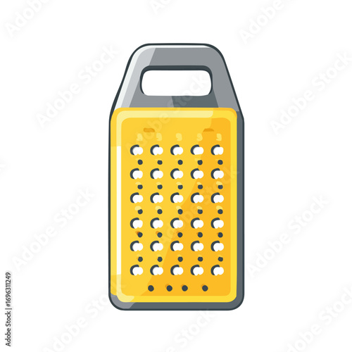 A modern element in vector and EPS format. icon clipart, Minimalistic 2D flat icon featuring a grater, clean vector design, simple illustration style, isolated on a white background