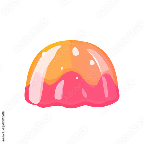A modern element in vector and EPS format. icon clipart, Minimalistic 2D flat icon featuring a jelly candy, clean vector design, simple illustration style, isolated on a white background
