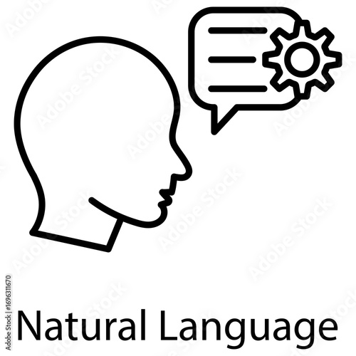 Natural Language Outline Style. Vector Illustration For Graphic Design