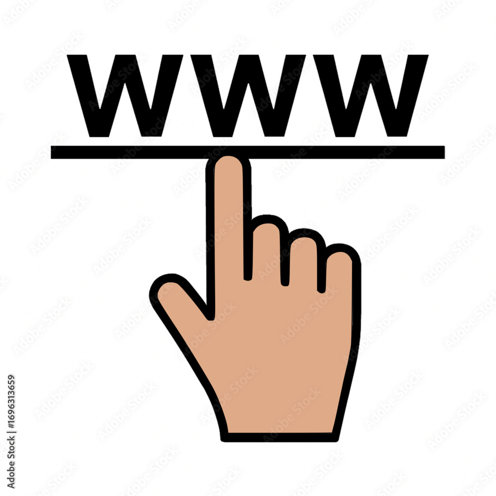 Fototapeta premium Navigate the internet with a touch, explore the world wide web with ease and simple touch icon