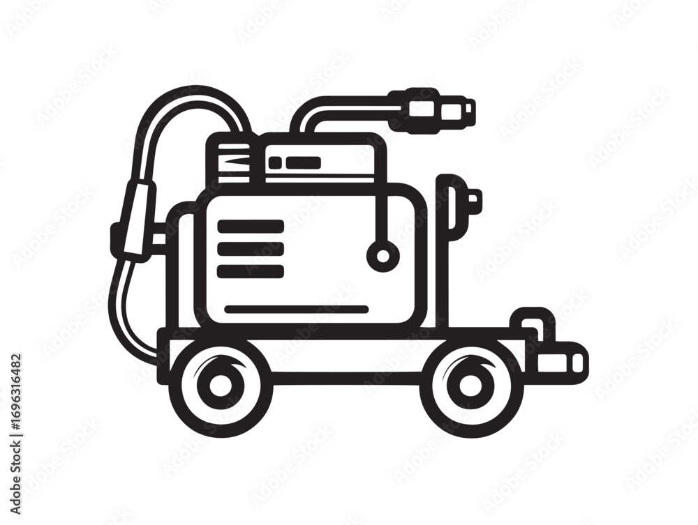 Modern Farm Sprayer Icon with Crisp Line Illustration Modern Farm Sprayer Icon with Crisp Line Illustration