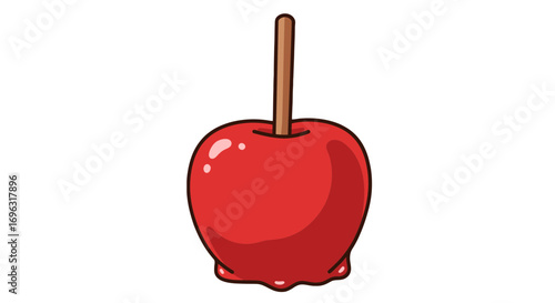 Red candy apple sweet treat caramel apple dessert delicious food illustration confectionery caramel coated fruit on transparent background