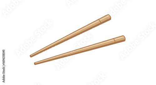 Chopsticks wooden asian food utensil pair dining cuisine traditional oriental eating culture restaurant on transparent background
