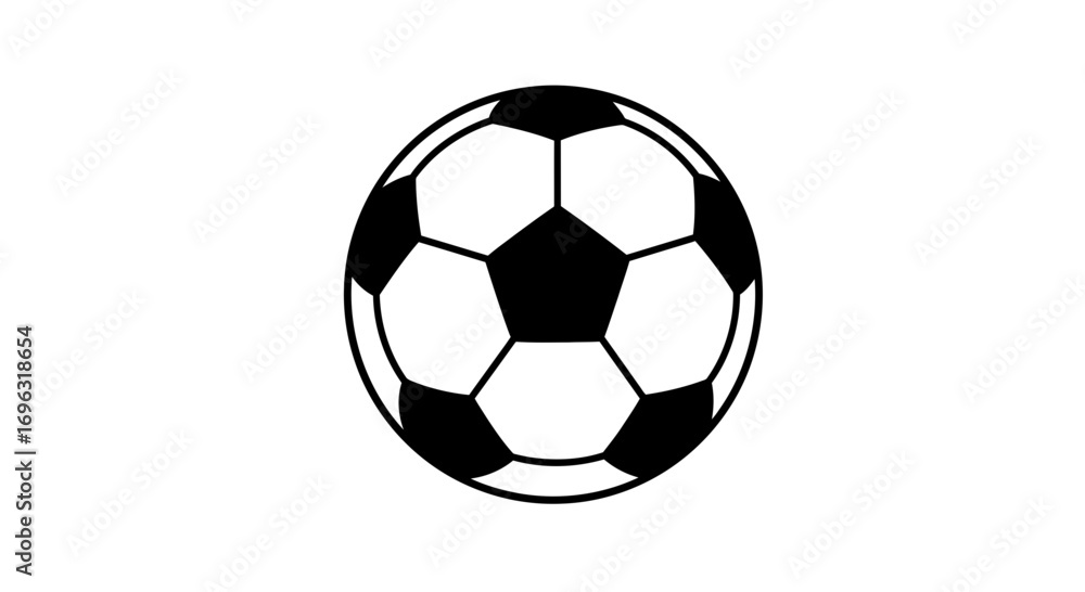 Obraz premium Black and white soccer ball vector illustration, great for sports themes