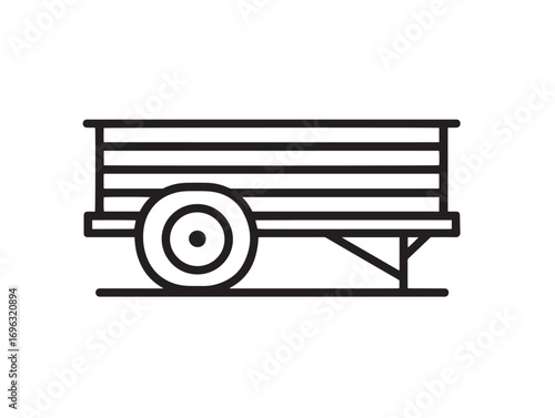 Detailed Farm Trailer Symbol with Modern Minimalist Appearance