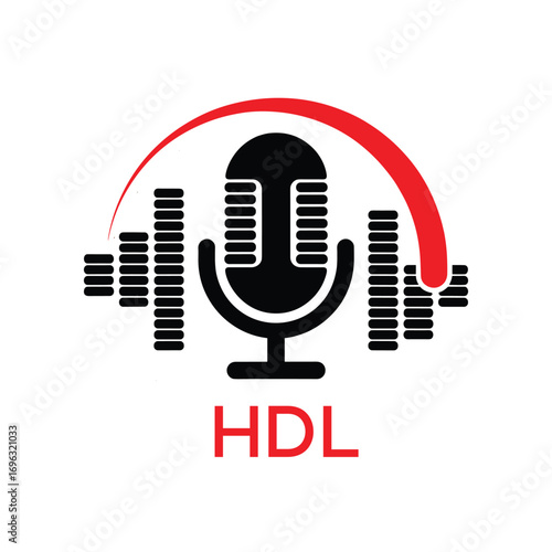 HDL Modern Company logo. HDL Microphone logo design for entrepreneur and business. HDL Music Audio Branding best icon.

