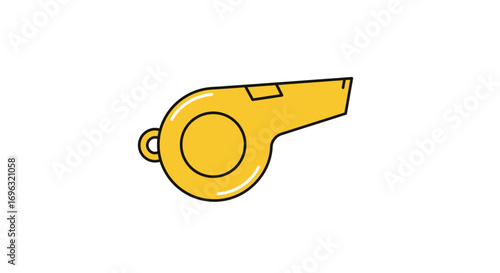 Illustration of a yellow sports whistle perfect for athletic and coaching concepts
