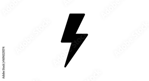 Illustration of black lightning bolt symbol isolated on a white background