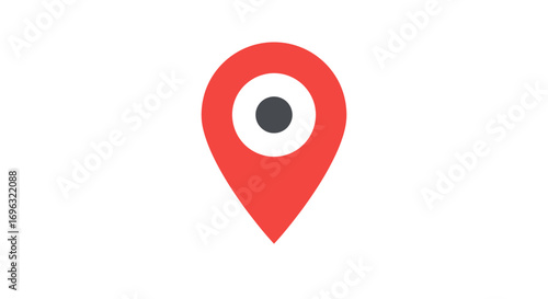 Minimalist red location pin icon for maps and navigation purposes vector