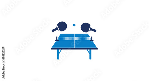 Modern table tennis illustration logo, sporting equipment for competitive game play