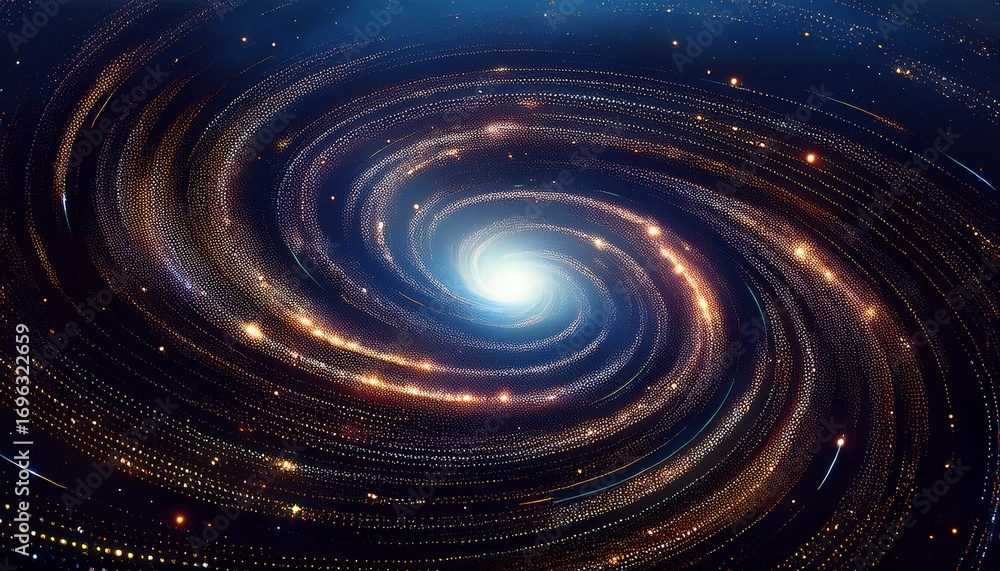 Obraz premium twinkling stars blanket inky black distant galaxy swirls supernova remnant astronomical
