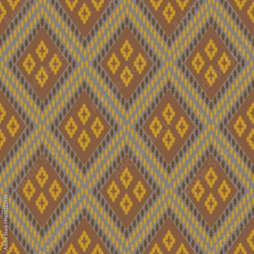  yellow and black digital pattern with a jagged, abstract tribal-like motif.