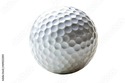 Pristine white golf ball detail close up on black background Sports recreation course game