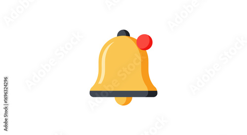 Stylized notification bell with vibrant red alert indicator on a clean backdrop
