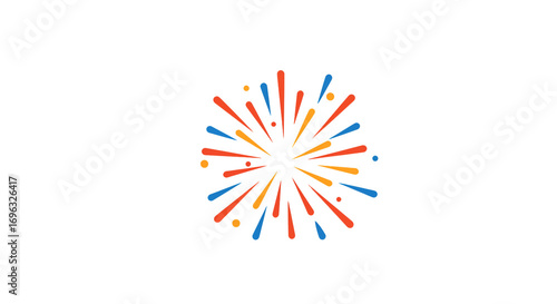 Colorful celebration fireworks display graphic design festive event party explosion bright illustration on transparent background