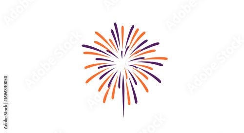 Firework celebration festive display bright explosion graphic design event holiday orange purple on transparent background