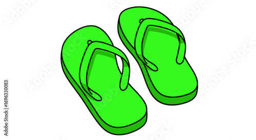 Lime footwear summer sandals beach shoes casual wear vacation flip flops fashion footwear trendy style on transparent background