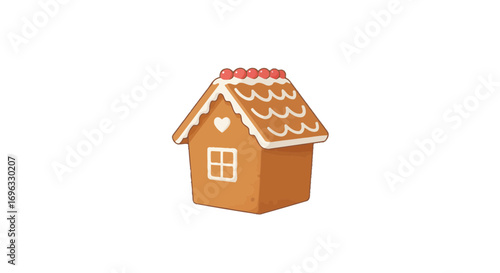 Gingerbread house christmas holiday sweet treat icing decoration festive season culinary design illustration on transparent background