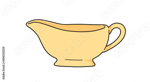Vintage gravy boat serving dish sauce container kitchenware ceramic tableware elegant pourer gravy holder on transparent background