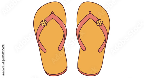 Summer footwear sandals beach shoes flip flops vacation footwear casual footwear summer fashion footwear on transparent background