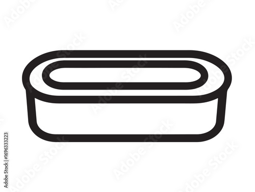 Stylish Feed Trough Illustration with Simplified Line Art Aesthetic