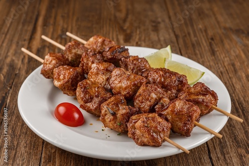 Wallpaper Mural Traditional skewered meat served on a dish Torontodigital.ca