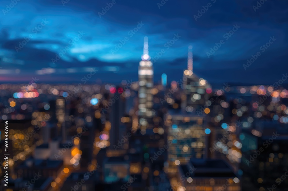 custom made wallpaper toronto digitalNighttime City Lights with Bokeh Effect
