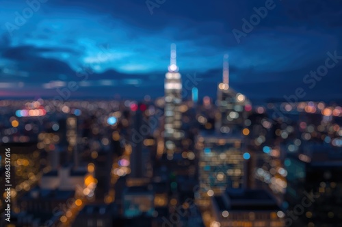 Wallpaper Mural Nighttime City Lights with Bokeh Effect Torontodigital.ca