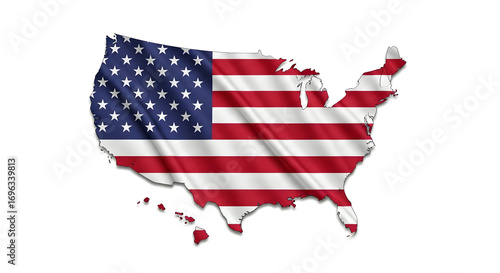 usa flag with map