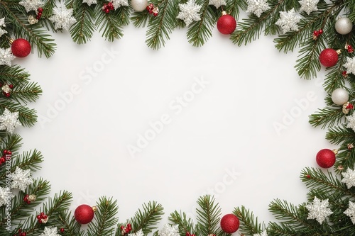 Wallpaper Mural Holiday Ornament with Empty Paper in Middle on White Surface. Overhead Shot, Flat Lay Torontodigital.ca