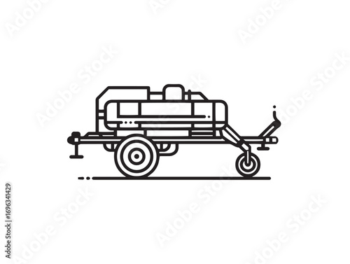Fertilizer Applicator Machine Icon in Clean Minimal Vector Style