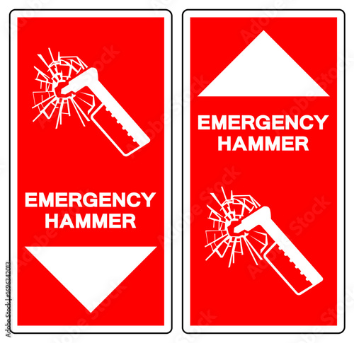 Emergency Hammer Symbol Sign, Vector Illustration, Isolate On White Background Label.EPS10