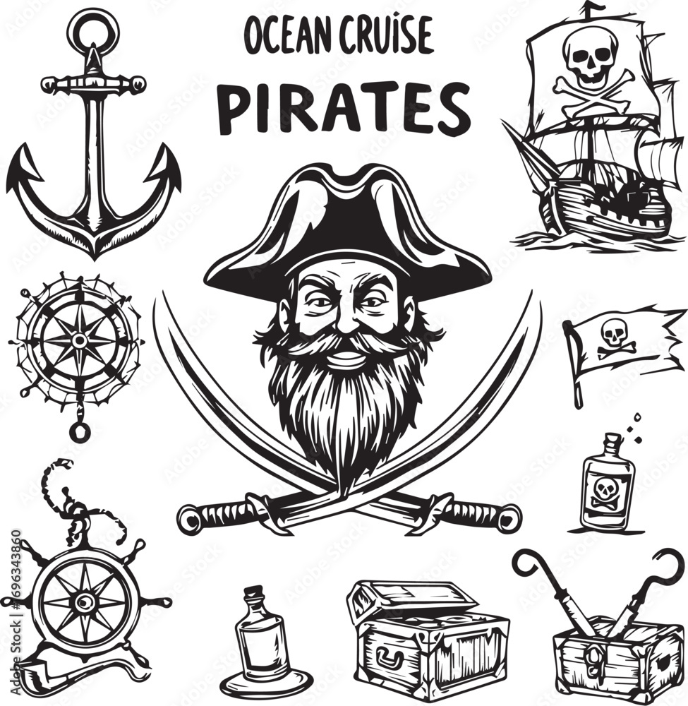Fototapeta premium “The Captain That Didn’t Just Command, He Curated Chaos”“Ocean Cruise Pirates: A Compass of Contraband”“Hooks, Helm, and the Herald of Hidden Gold”