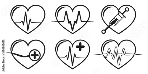 Heartbeat and Medical Icons Collection.