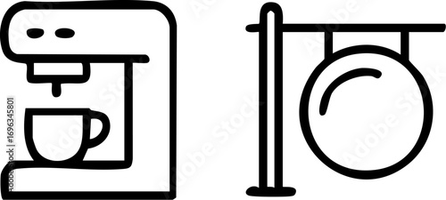 Coffee Machine Brewing Hot Drink Icon.