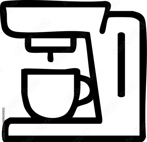 Coffee Maker Brewing Hot Drink Icon.