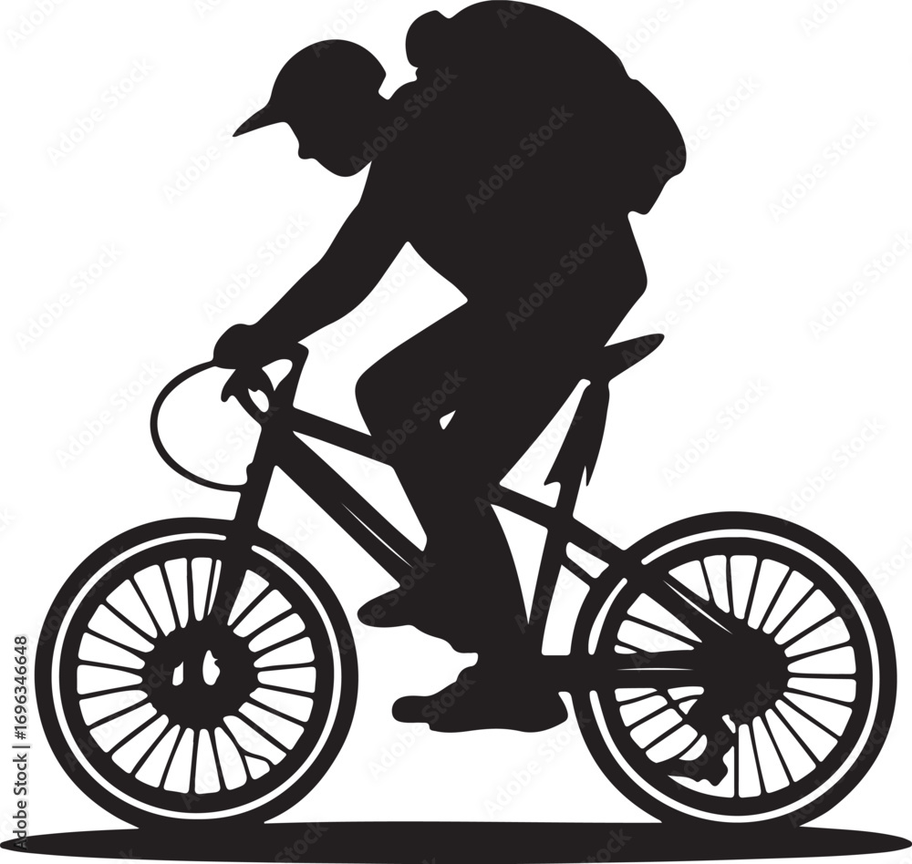 Naklejka premium silhouette of a cyclist