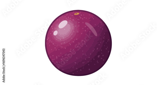 Purple fruit sphere close up studio shot with isolated background for product visualization render on transparent background